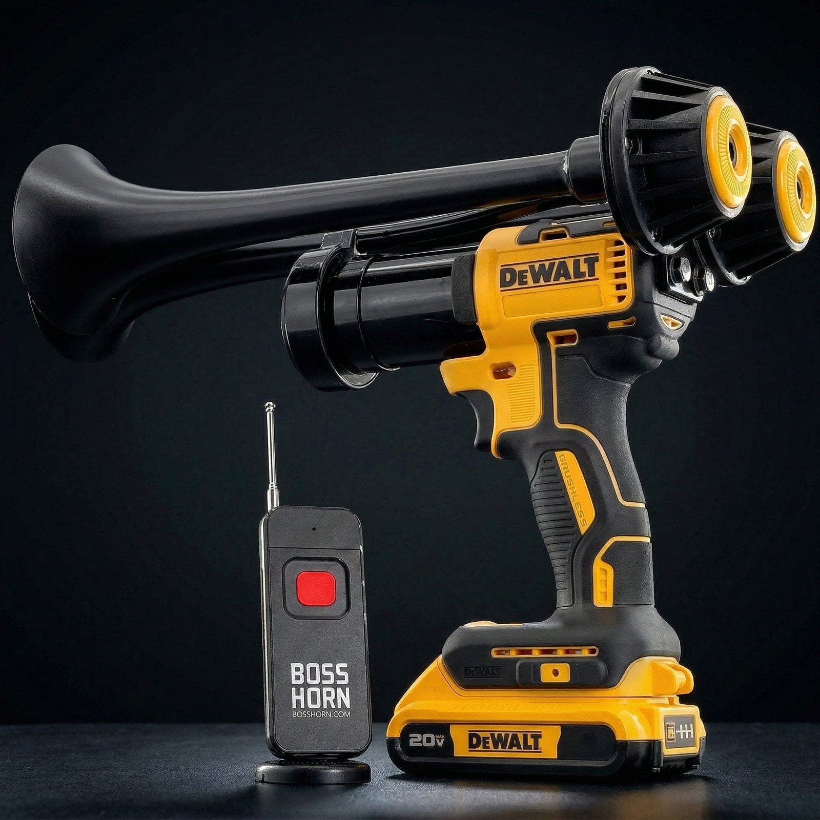 Dual Train Horn for DeWalt® 20v Battery (New 2026 Model) - BossHorn - view 2
