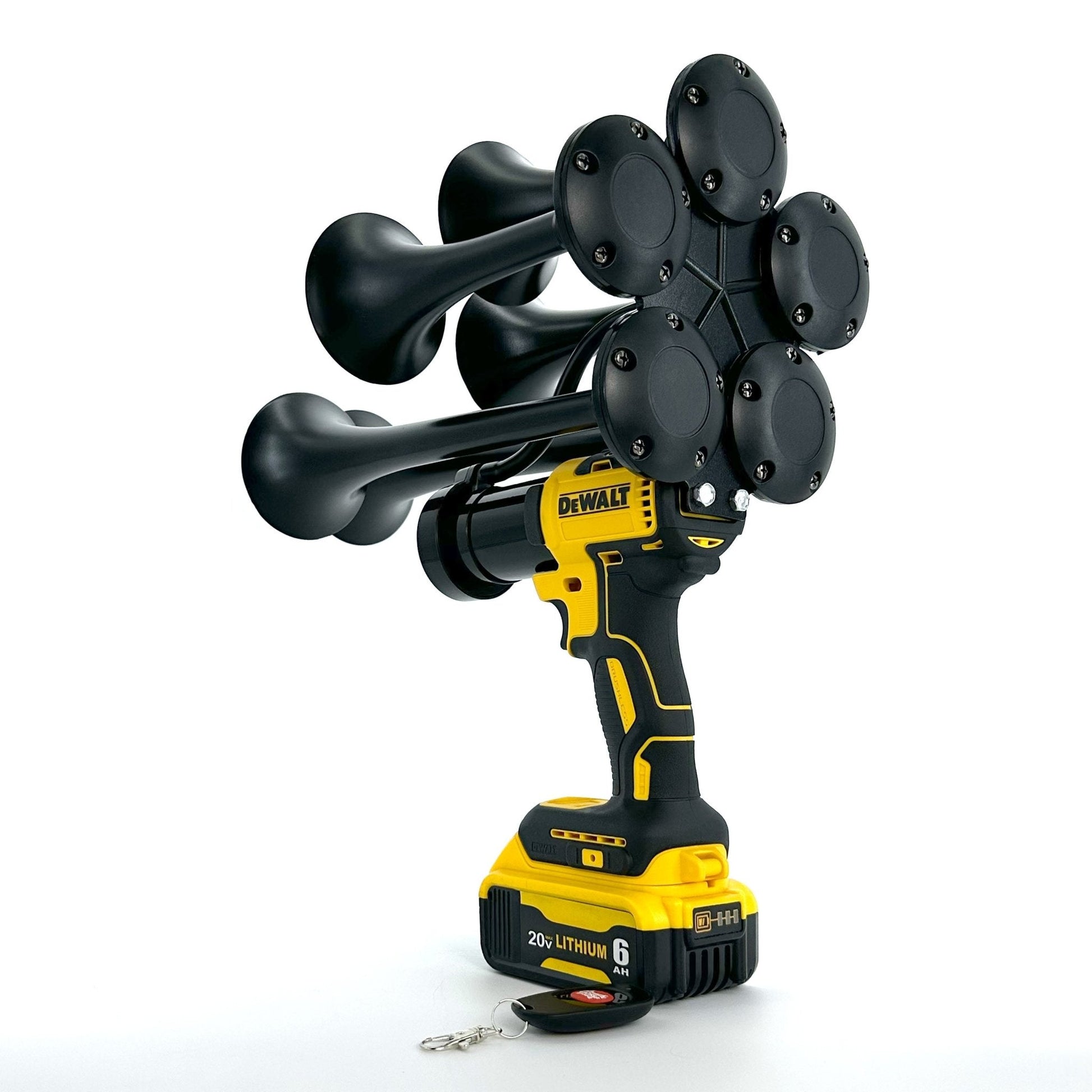 DeWalt 20V Train Horn Drill with 5 metal trumpets