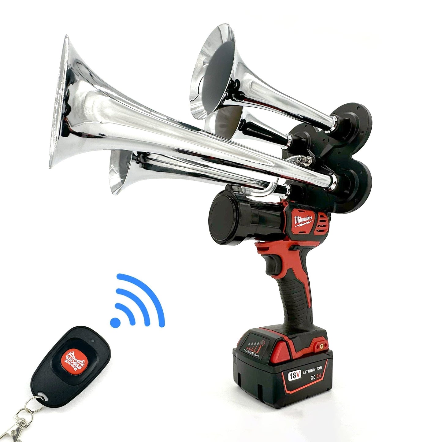 Chrome Quad Trumpets Milwaukee Train Horn Drill