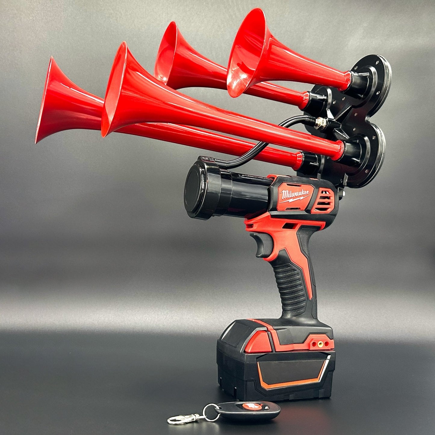 Red Quad Trumpets Milwaukee Train Horn Drill
