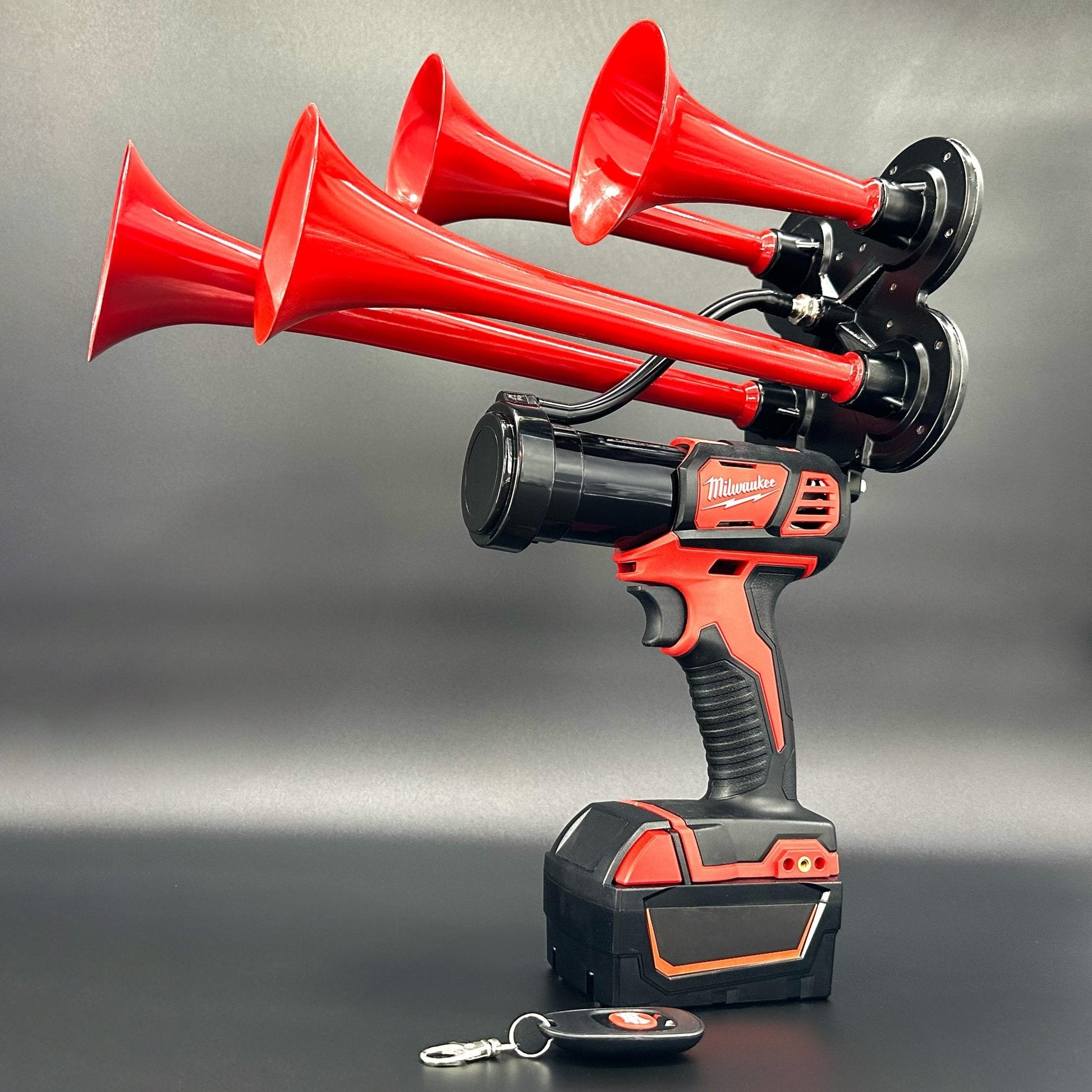 Red Quad Trumpets Milwaukee Train Horn Drill