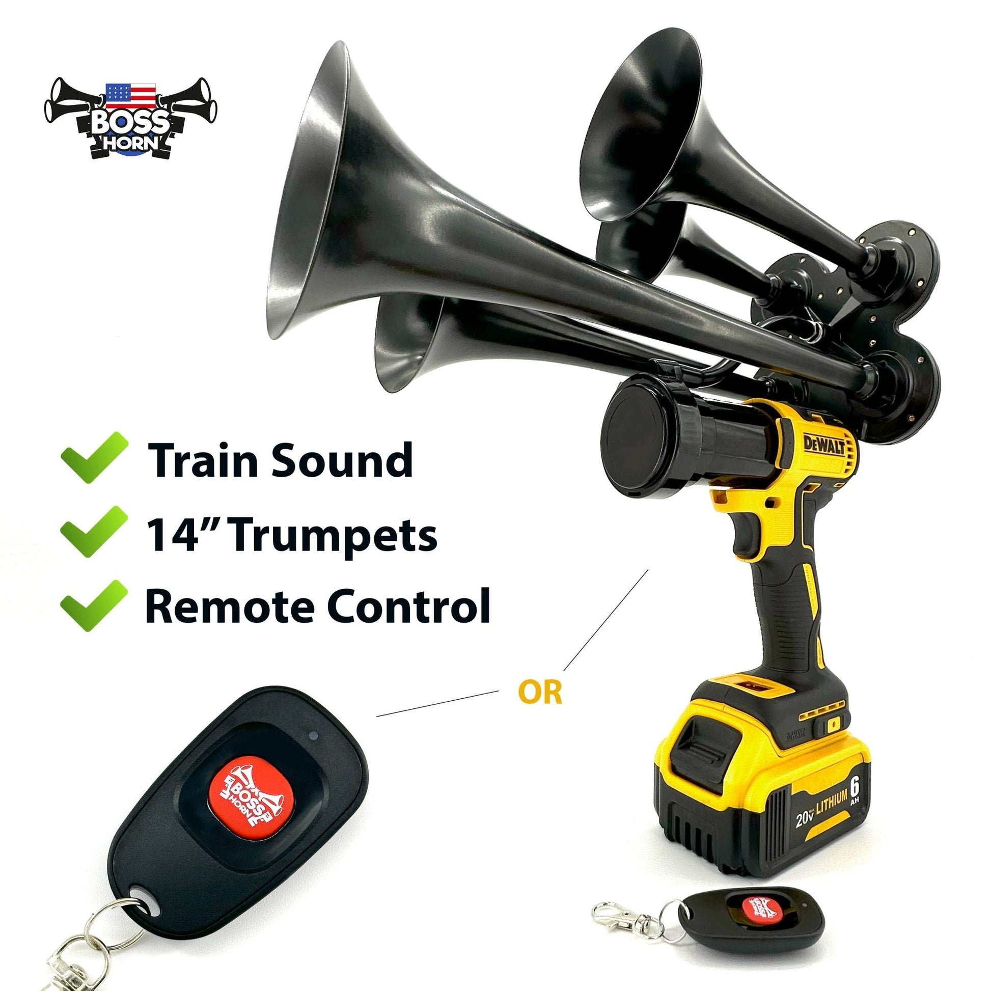 DeWalt Train Horn. Portable Impact Air Horn with Remote Control – Train Horn  Drill
